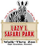 Safari Park is a Walk-Thru Zoo located in Cape Girardeau, Missouri.  The park features exotic animals from around the world in a comfortable and natural setting.  Visitors can walk through the park grounds in their own time and at their own pace.  Take a stroll along the creek while gazing into the fields to watch zebras or antelope graze.   
